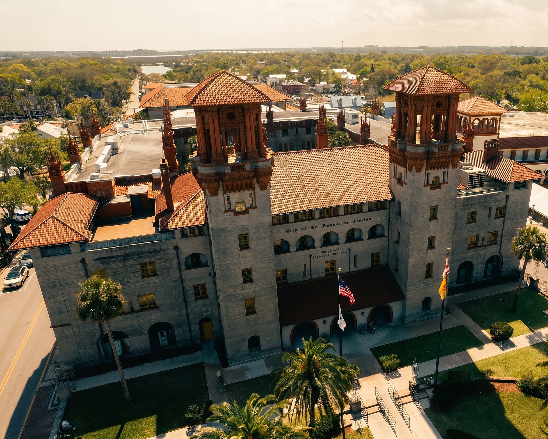 Aerial shot St. Augustine Florida