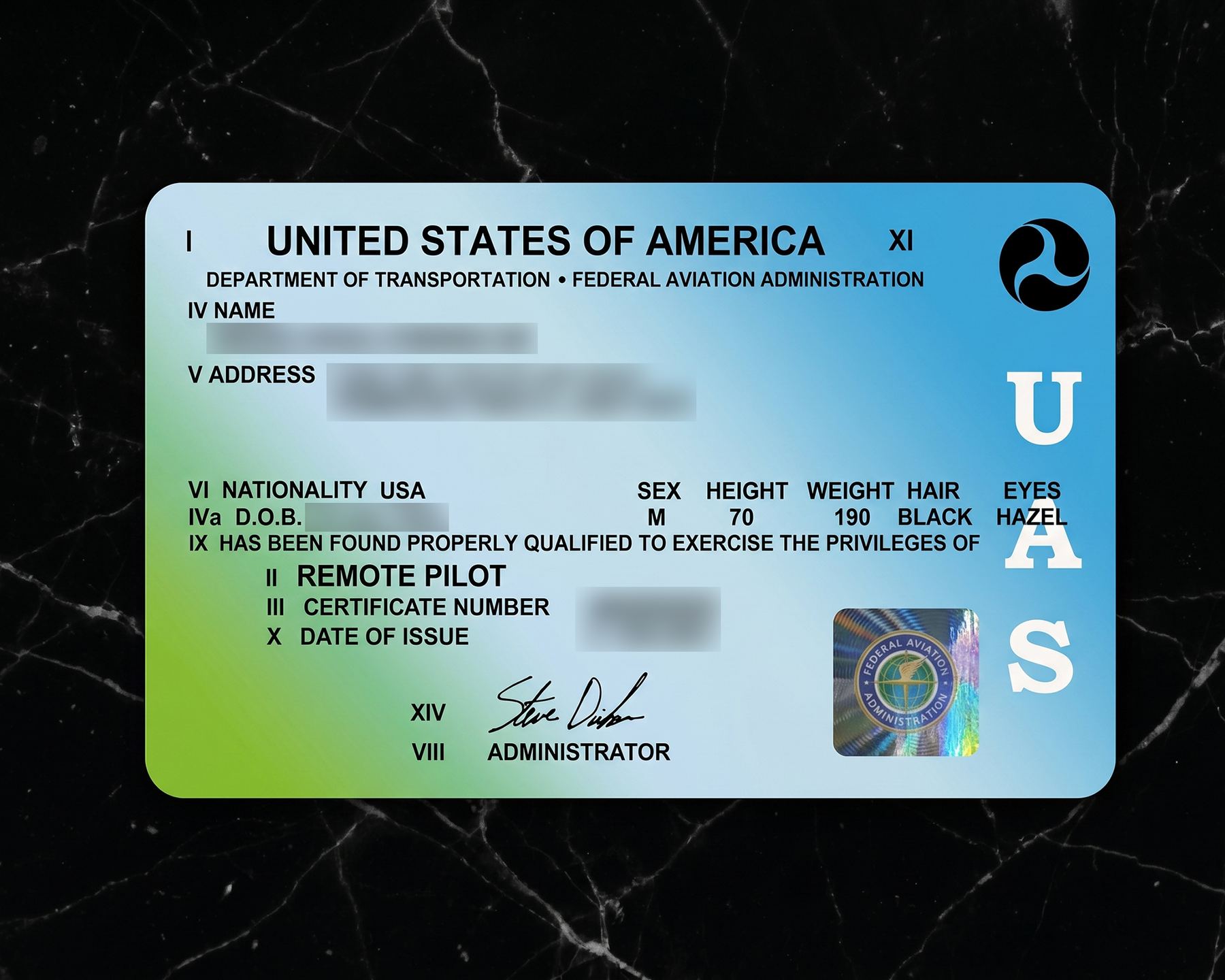 FAA Part 107 Remote Pilot Certificate